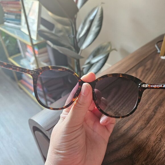 Kate Spade Hello Sunshine Round Cat Eye Tortoise Sunglasses - Picture 4 of 8